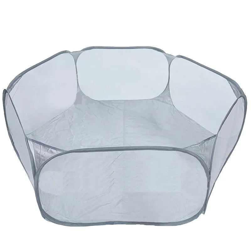 Portable Transparent Small Pet Cage – Foldable Playpen for Dogs, Cats, Rabbits & Hamsters