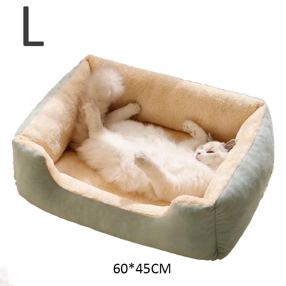 Comfy Plush Puppy Bed – Washable Cushion Basket for Dogs & Cats