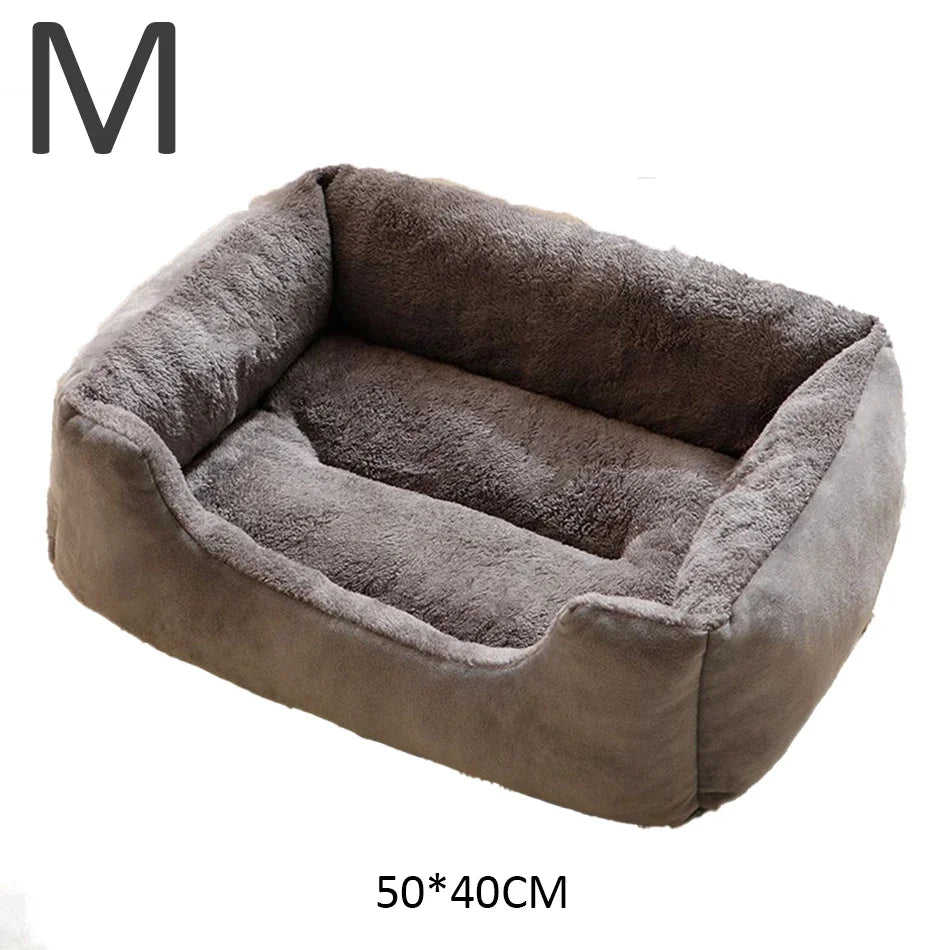 Comfy Plush Puppy Bed – Washable Cushion Basket for Dogs & Cats