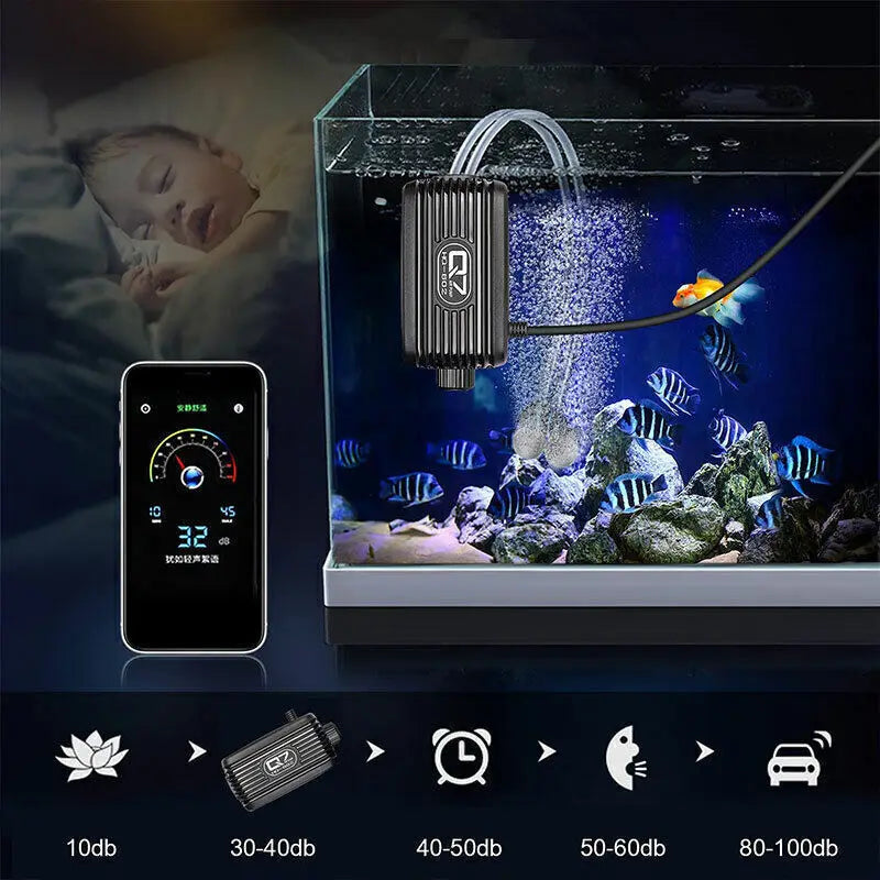 Aquarium Fish Tank Air Silent Twin Outlet Vae Trcal Marine Oxygen Pump