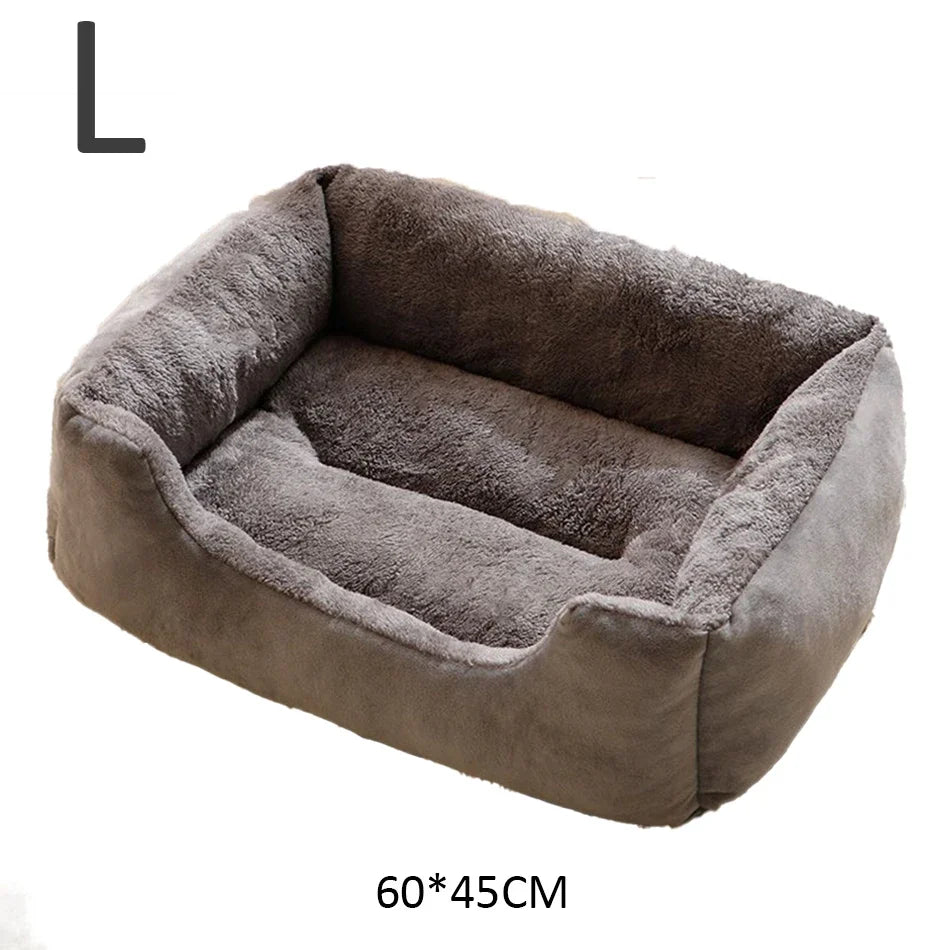 Comfy Plush Puppy Bed – Washable Cushion Basket for Dogs & Cats