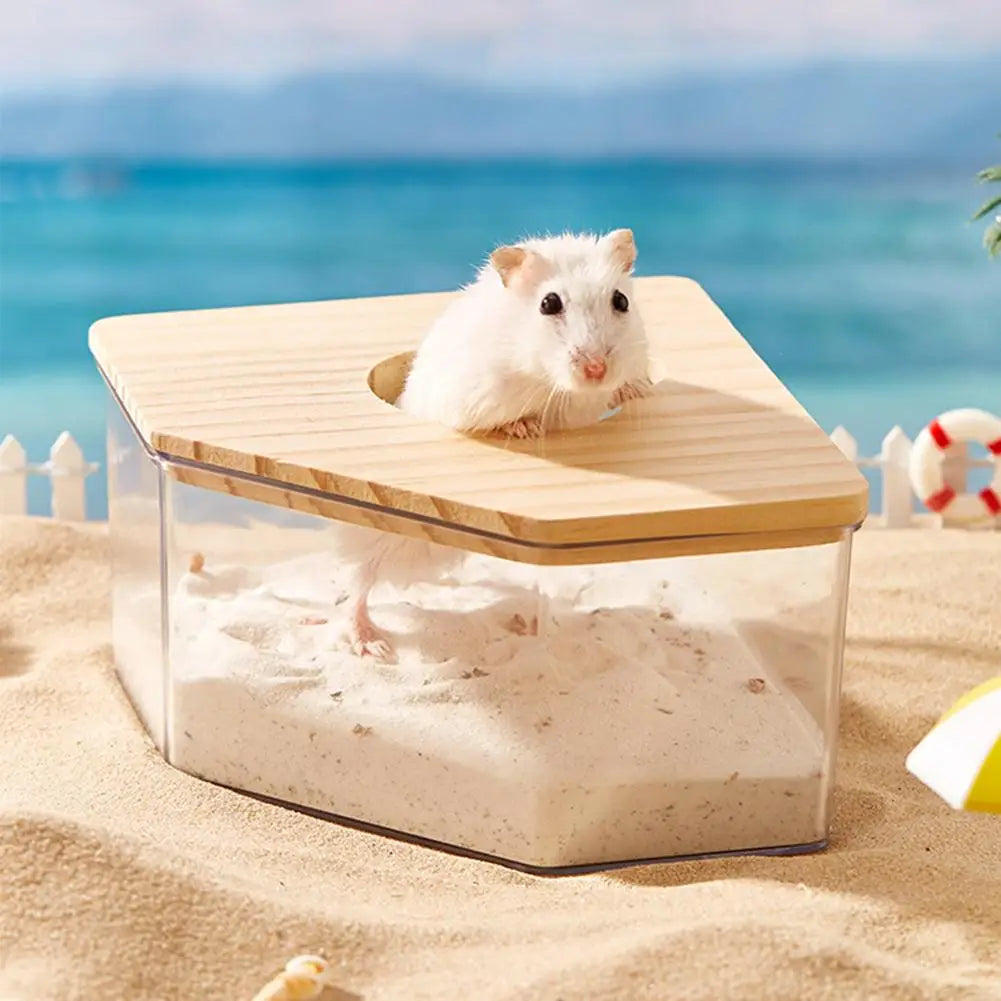 Acrylic Hamster Sand Bath Box – Transparent Dual-Purpose Bath & Toilet