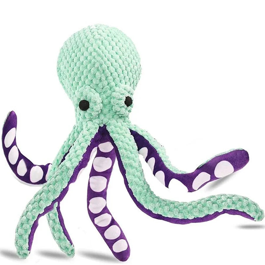 Plush Octopus Dog Toy - Interactive Squeaky Toy for Small & Large Dogs
