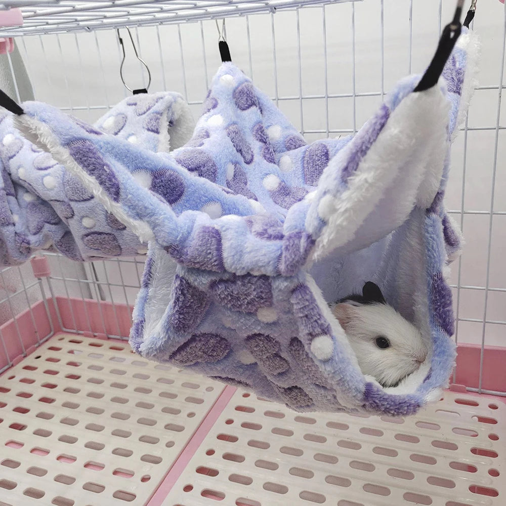 1PC Warm Double-Layer Pet Hammock – Hanging Sleeping Bag for Guinea Pigs & Hamsters