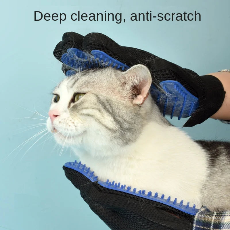 Silicone Pet Grooming Glove – Hair Remover & Bath Brush for Dogs & Cats