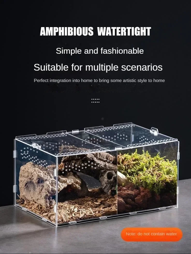 Acrylic Reptile Terrarium – Nano Breeding Box for Spider, Scorpion & Lizards