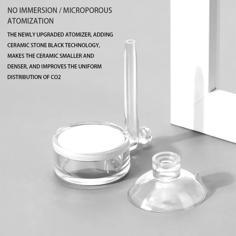 Nano CO2 Diffuser – Transparent Aquarium CO2 Regulator & Valve