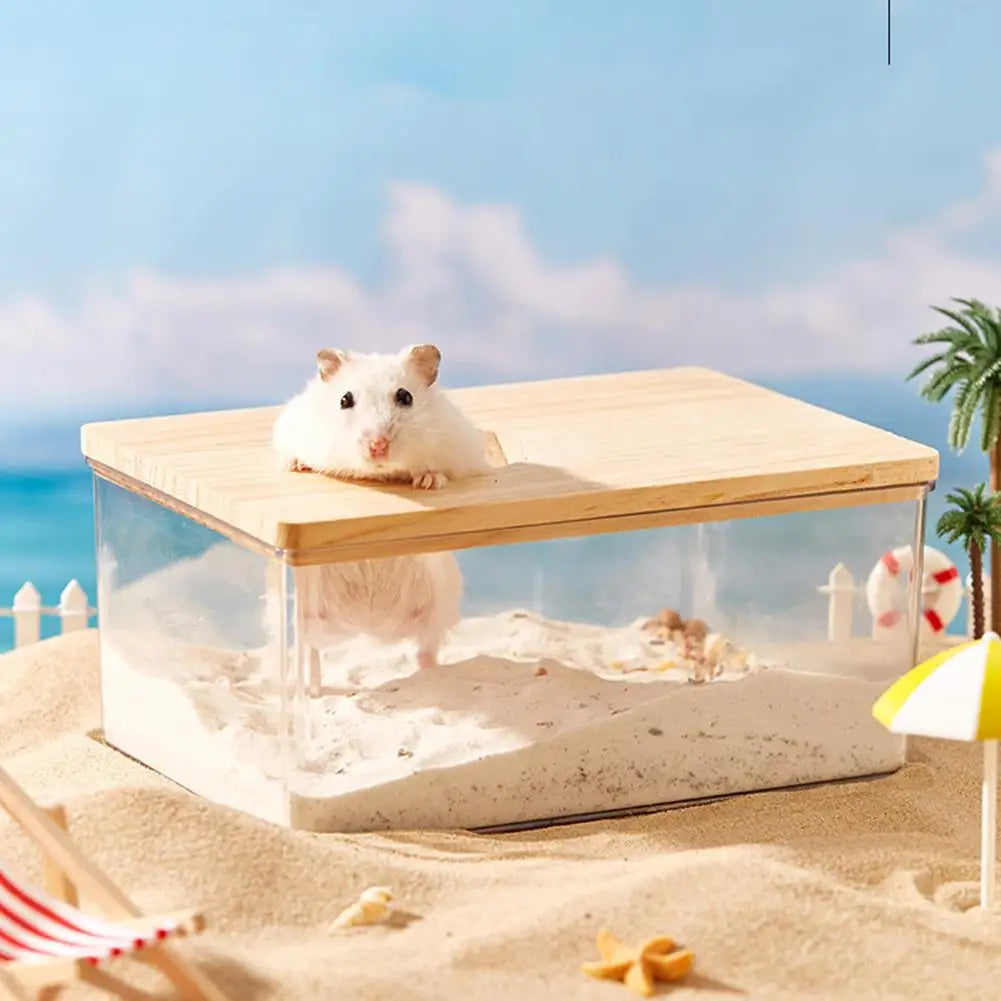 Acrylic Hamster Sand Bath Box – Transparent Dual-Purpose Bath & Toilet