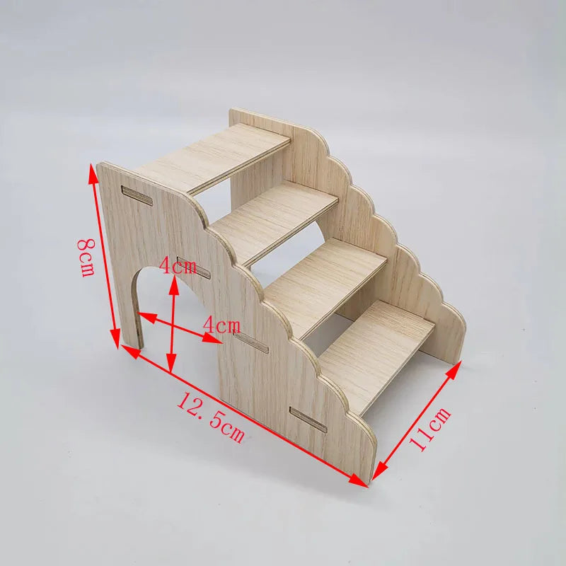 Wooden Hamster Maze House – Multi-Bedroom Nest & Platform