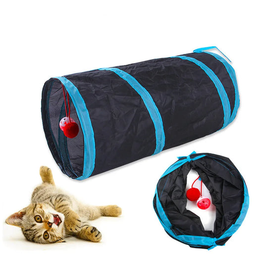 Foldable Cat Tunnel Toy – Interactive Indoor Pet Play Tube for Cats & Kittens – Breathable, Durable, Portable Cat Play Tunnel Barrel loud paper