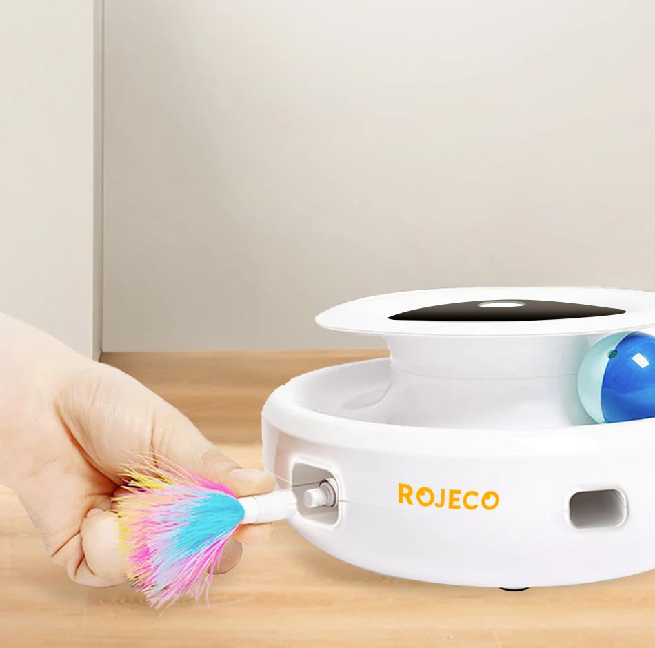 2-in-1 Smart Cat Toy – Automatic Feather & Ball with 5 Modes