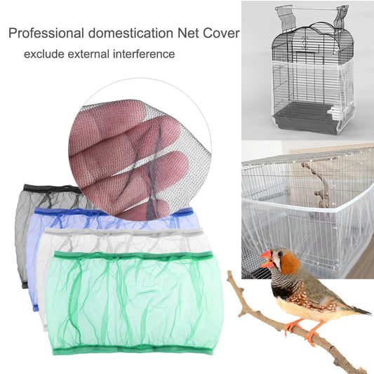 Mesh Bird Cage Cover – Dustproof Nylon Net for Parrot Cages, S/M/L Sizes