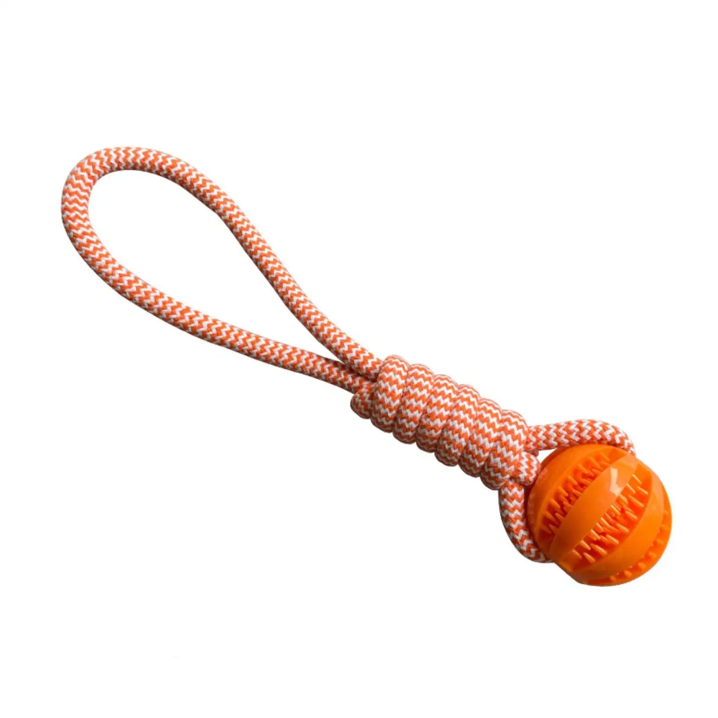 Dog Treat Ball Toy – Rubber Chew Rope Toy for Small & Medium Dogs, Teeth Cleaning