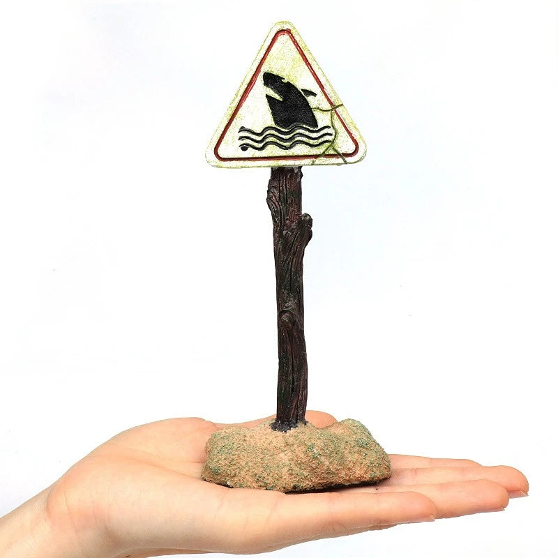 Warning Signs Ornament – Aquarium Decoration & Fish Tank Background