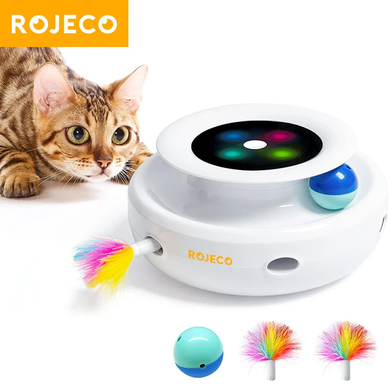 2-in-1 Smart Cat Toy – Automatic Feather & Ball with 5 Modes