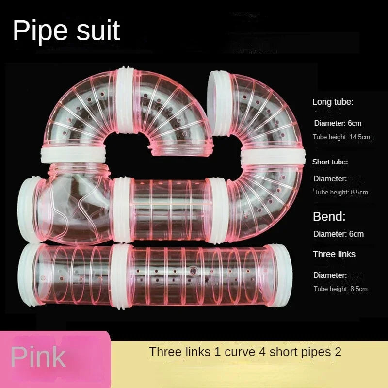 DIY Hamster Tunnel Maze – External Cage Tubes & U-Pipe Set