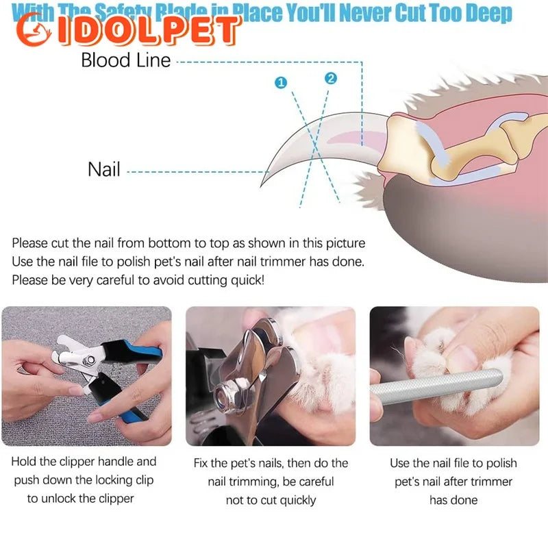 Professional Pet Nail Clipper – Safety Guard & Stainless Steel Blades