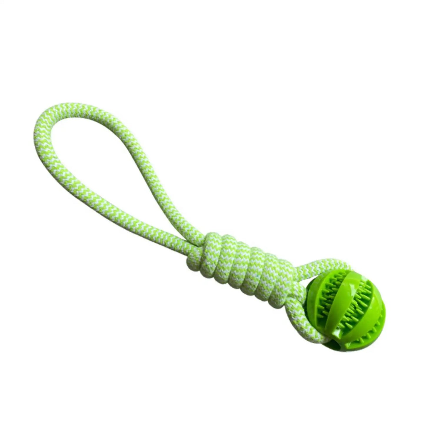 Dog Treat Ball Toy – Rubber Chew Rope Toy for Small & Medium Dogs, Teeth Cleaning