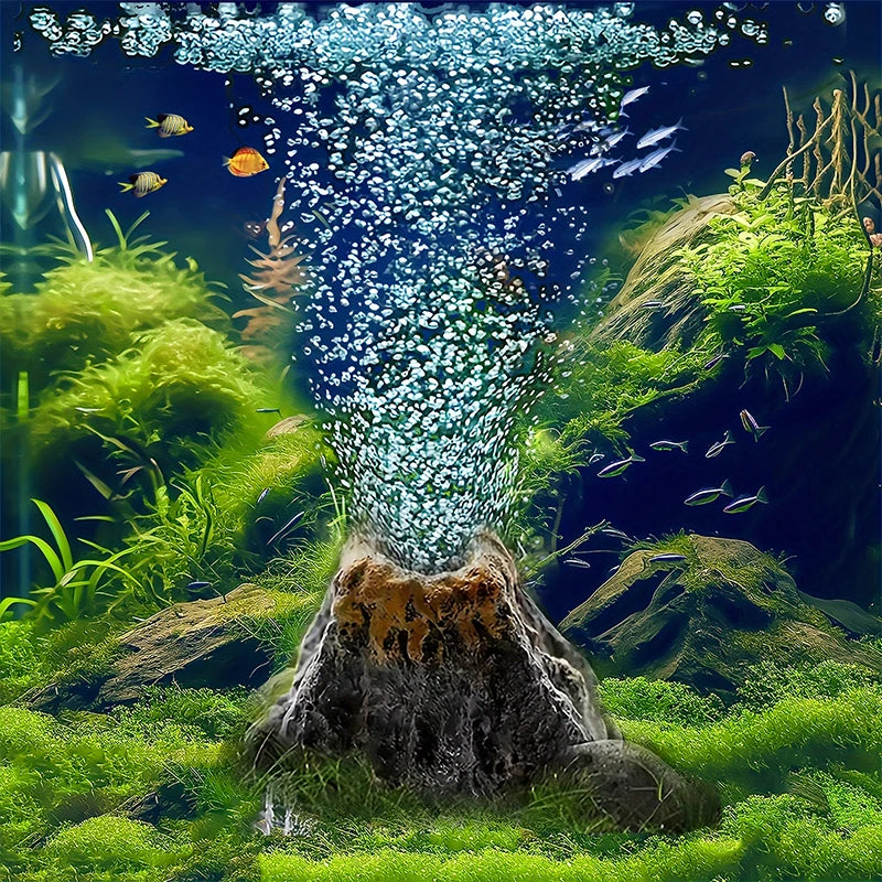 Aquarium Volcano Air Stone – Bubble Aerator with ABS Volcanic Bubbler
