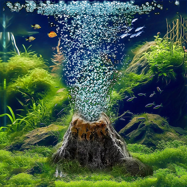 Aquarium Volcano Air Stone – Bubble Aerator with ABS Volcanic Bubbler