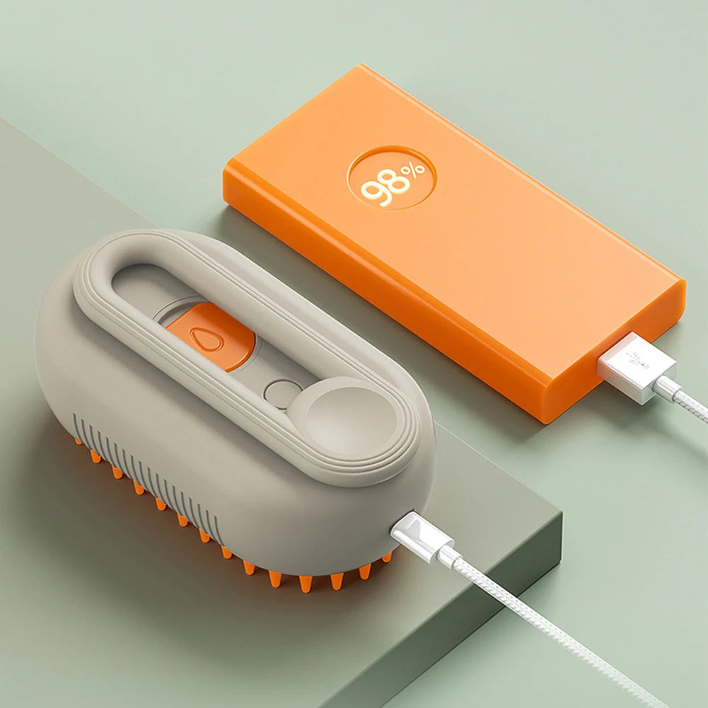 3-in-1 Pet Grooming Brush – Electric Hair Remover with Steam & Massage