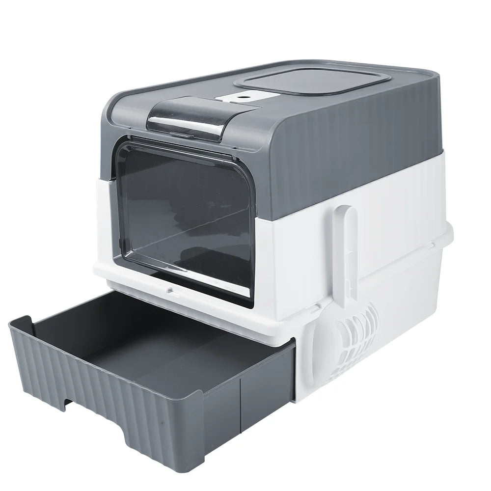 XL Enclosed Cat Litter Box – Drawer-Style, Self-Cleaning & Splash-Proof Pet Toilet
