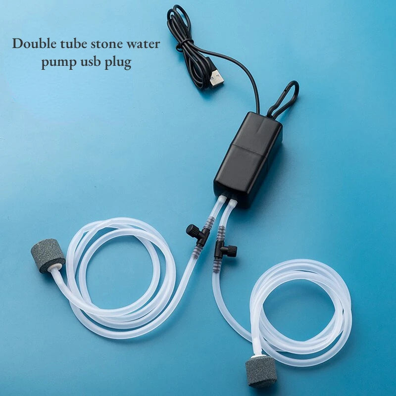 USB Air Pump Kit – Silent Oxygen Pump with Air Stone for Aquarium