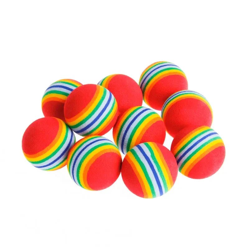 Rainbow EVA Cat Toy Ball – Interactive Rattle Chew and Scratch Training Toy for Cats - The Best For Pets