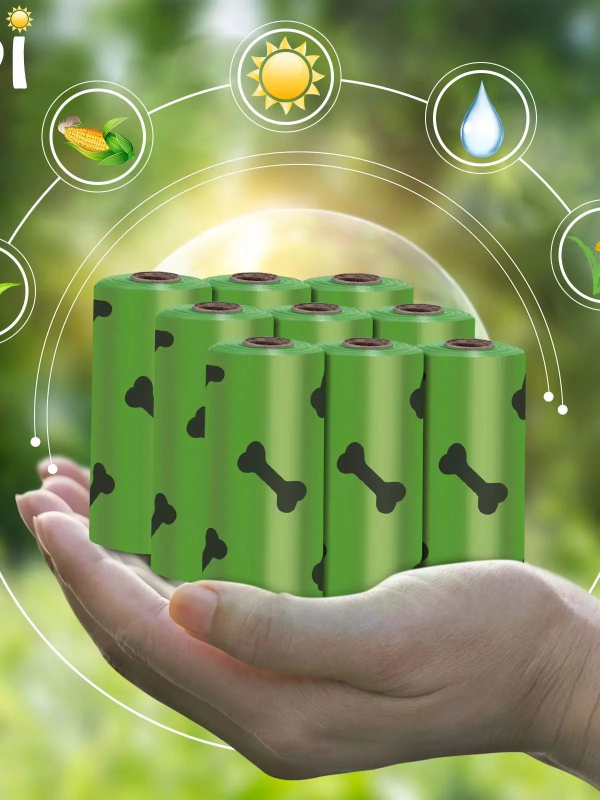 Dog Poo Bags - 540 Counts with Carrier Biodegradable Poop Waste Bag Refill Rolls for Dogs Large and Leak Proof Poo Bag