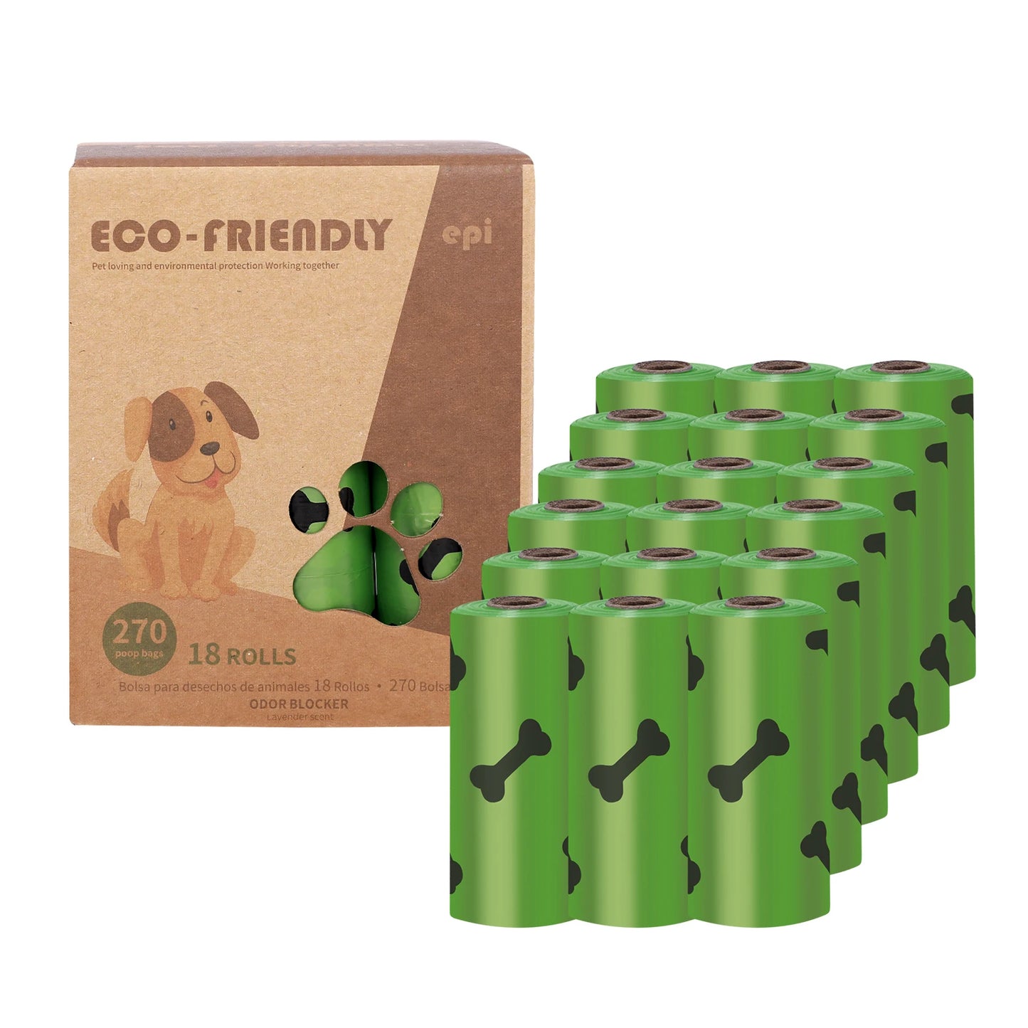 Dog Poo Bags - 540 Counts with Carrier Biodegradable Poop Waste Bag Refill Rolls for Dogs Large and Leak Proof Poo Bag