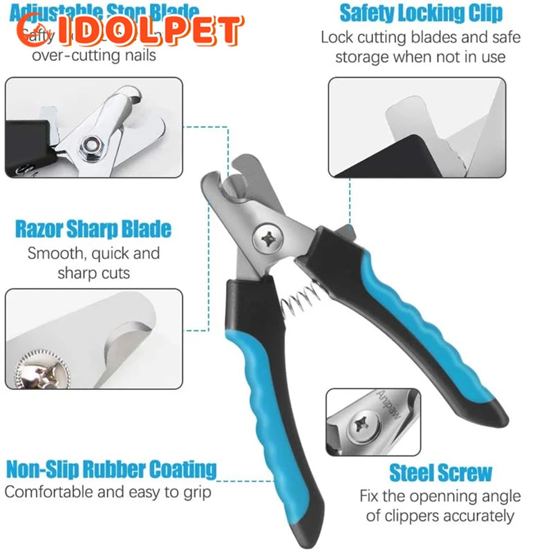 Professional Pet Nail Clipper – Safety Guard & Stainless Steel Blades