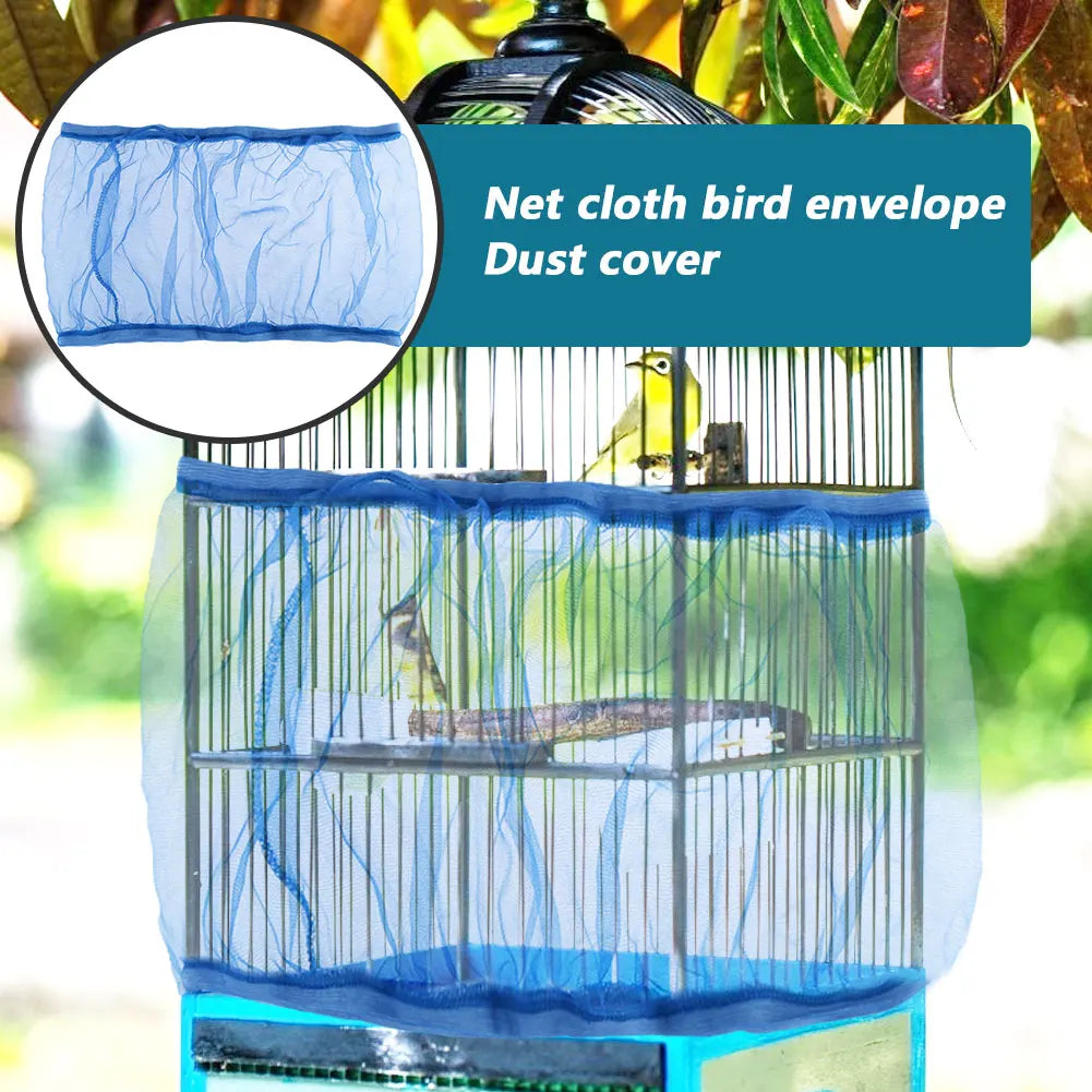 Mesh Bird Cage Cover – Dustproof Nylon Net for Parrot Cages, S/M/L Sizes