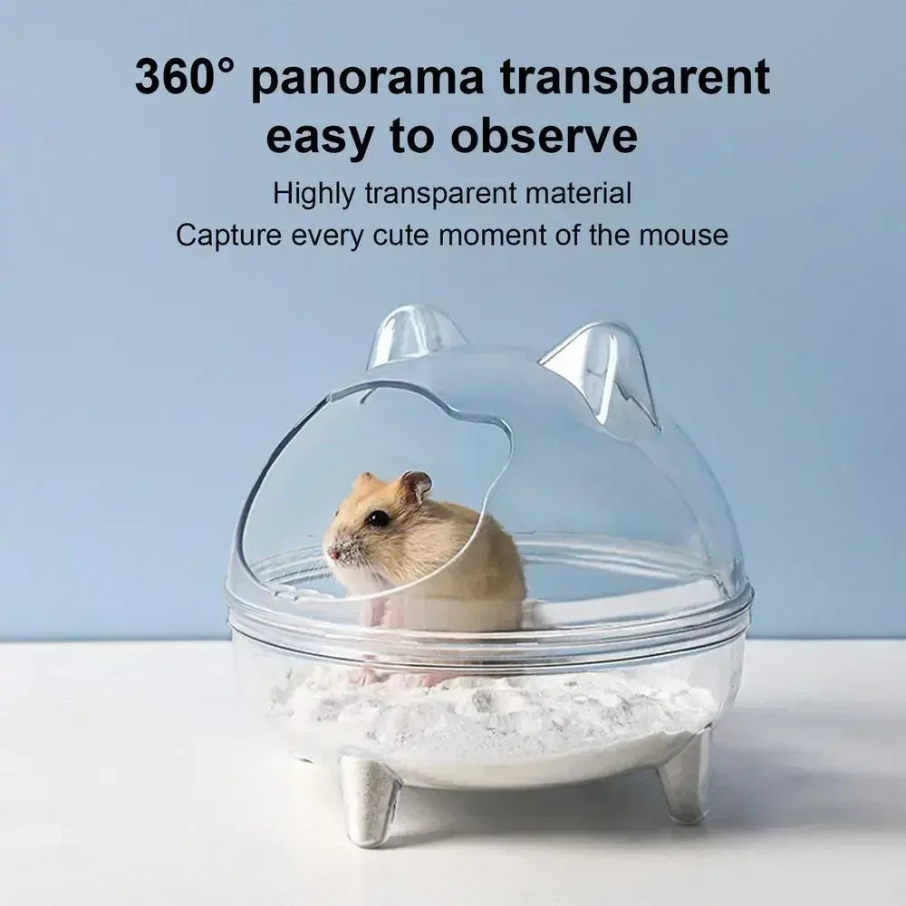 Transparent Hamster Bathhouse – Toilet & Bathroom for Hamsters & Guinea Pigs