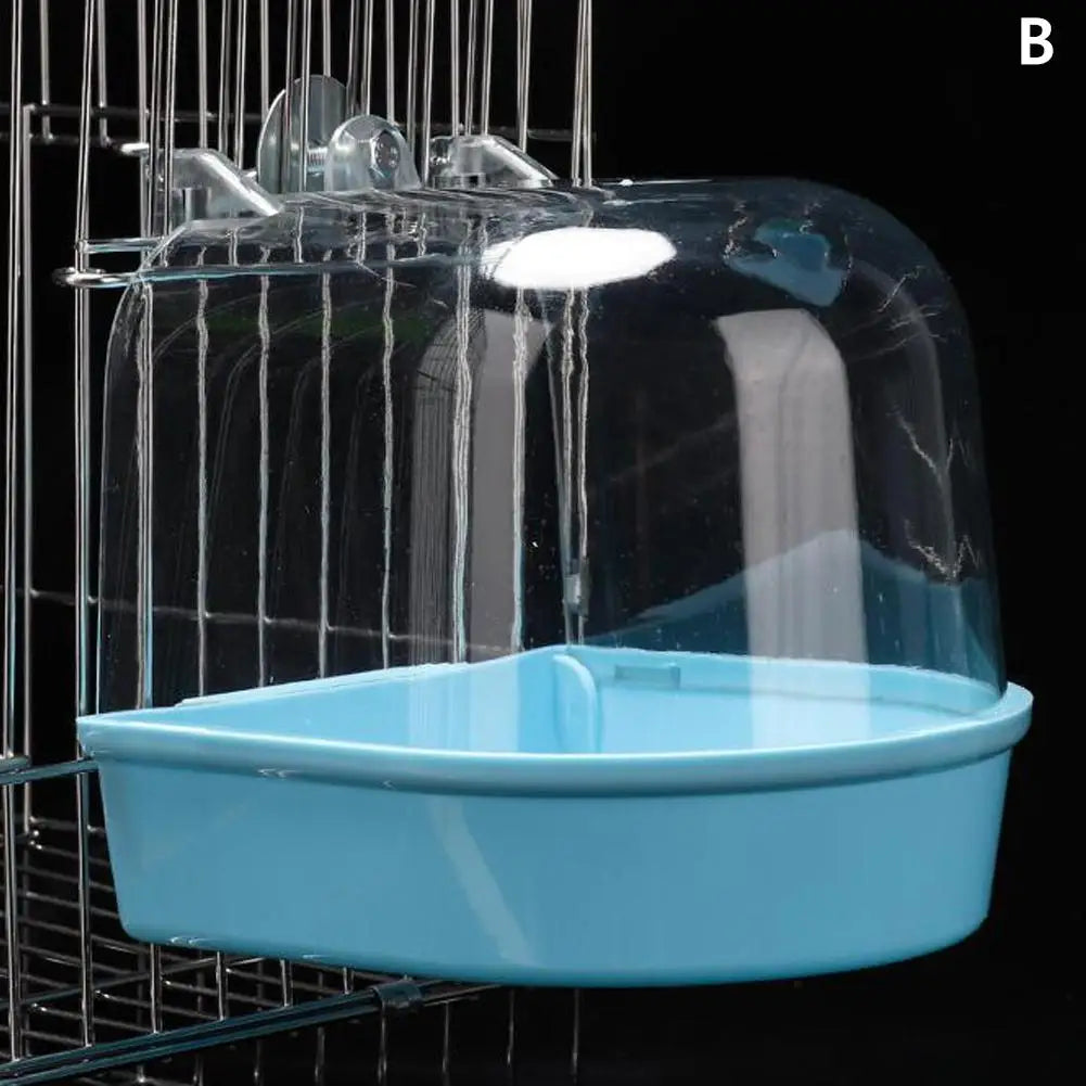 Bird Bath Box - Clear Hanging Shower Cage for Parakeets & Parrots