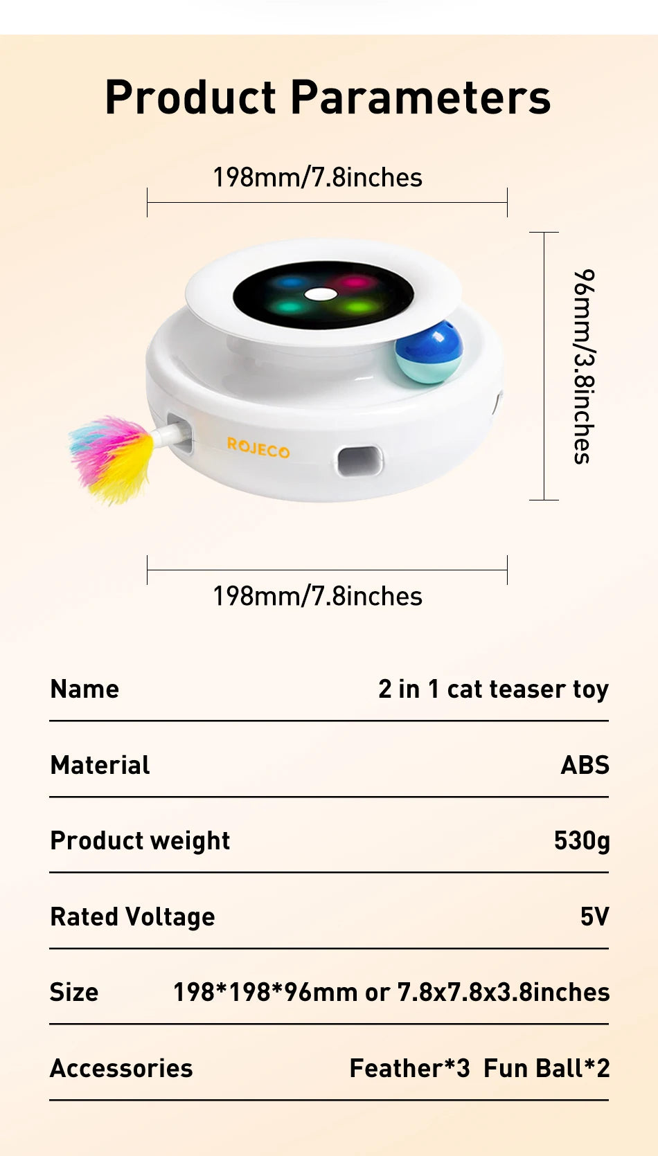 2-in-1 Smart Cat Toy – Automatic Feather & Ball with 5 Modes