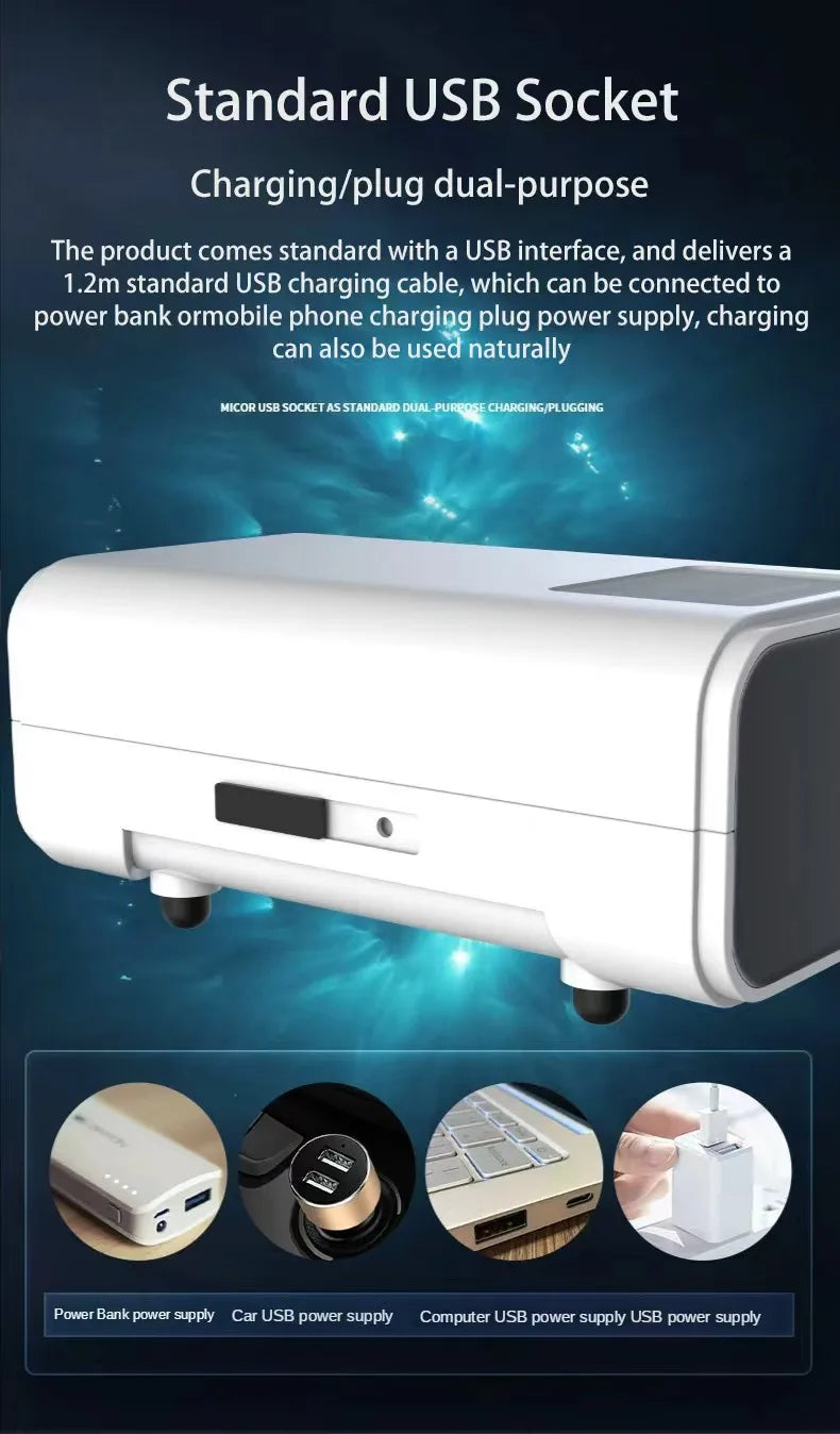 Portable USB Oxygen Pump – Dual-Use Aquarium Air Pump, Silent, 6000mAh Battery