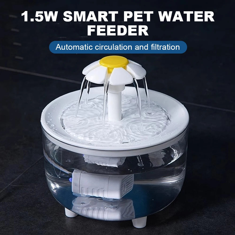1200ml Automatic Filtered Cat Water Fountain – USB Electric, Quiet Pet Drinking Dispenser