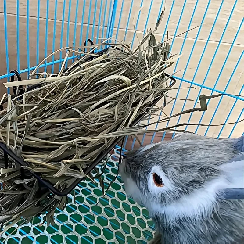 Rabbit Hay Feeder Rack – Grass Frame & Food Bowl for Small Pets