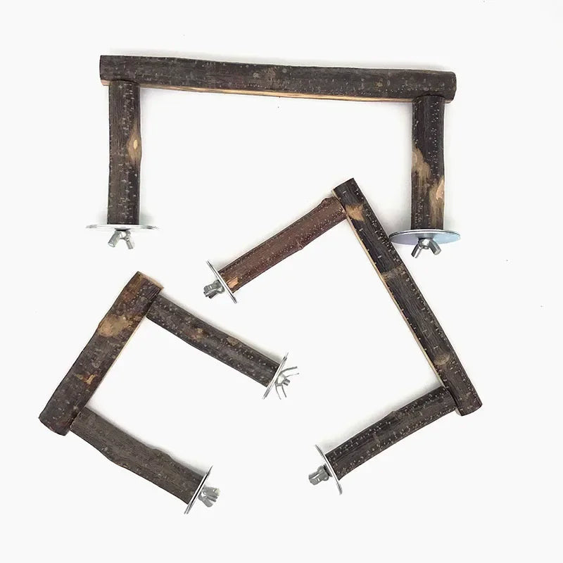 Natural Wood Branch Stand – Chew Toy Perch for Parrots, Hamsters & Birds