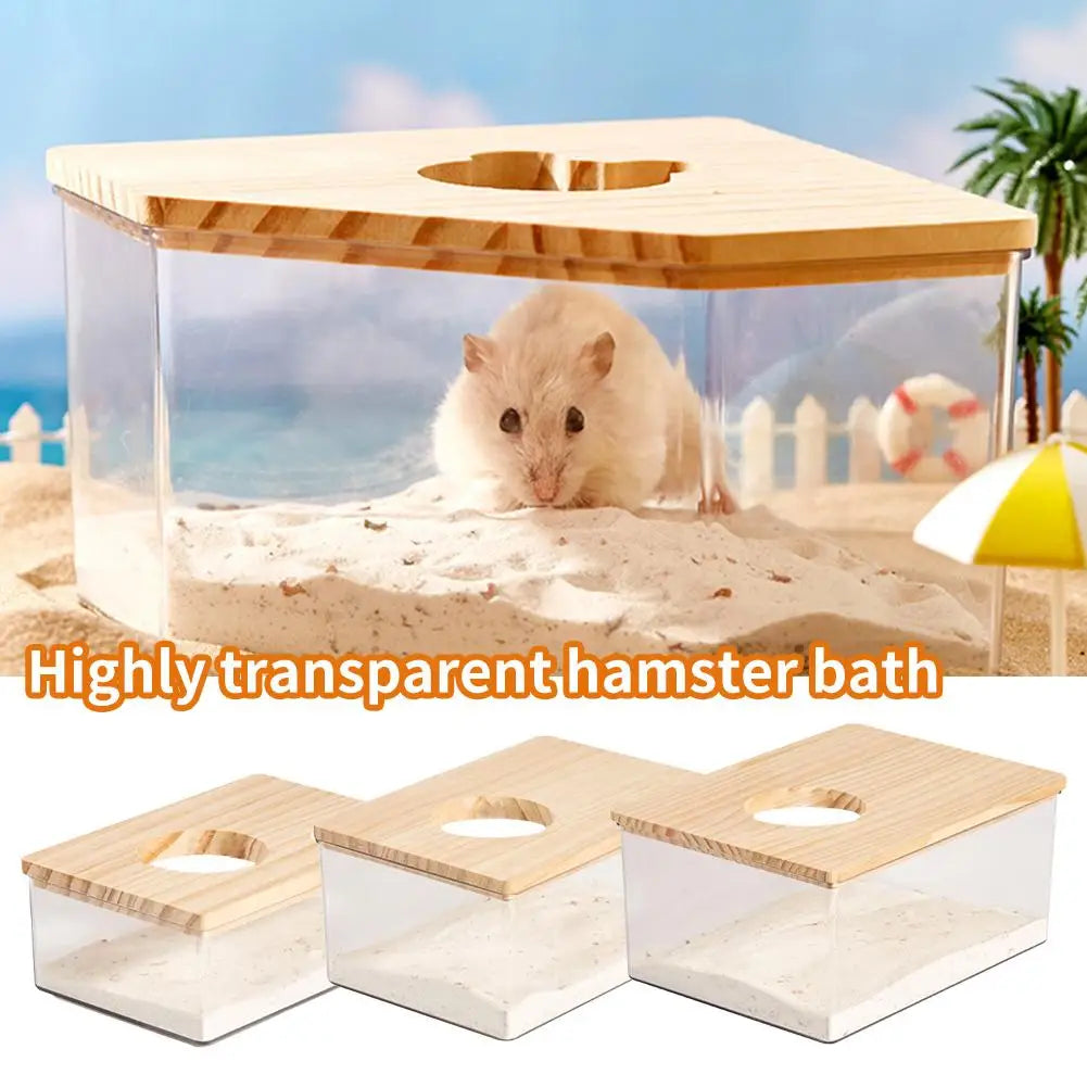 Acrylic Hamster Sand Bath Box – Transparent Dual-Purpose Bath & Toilet