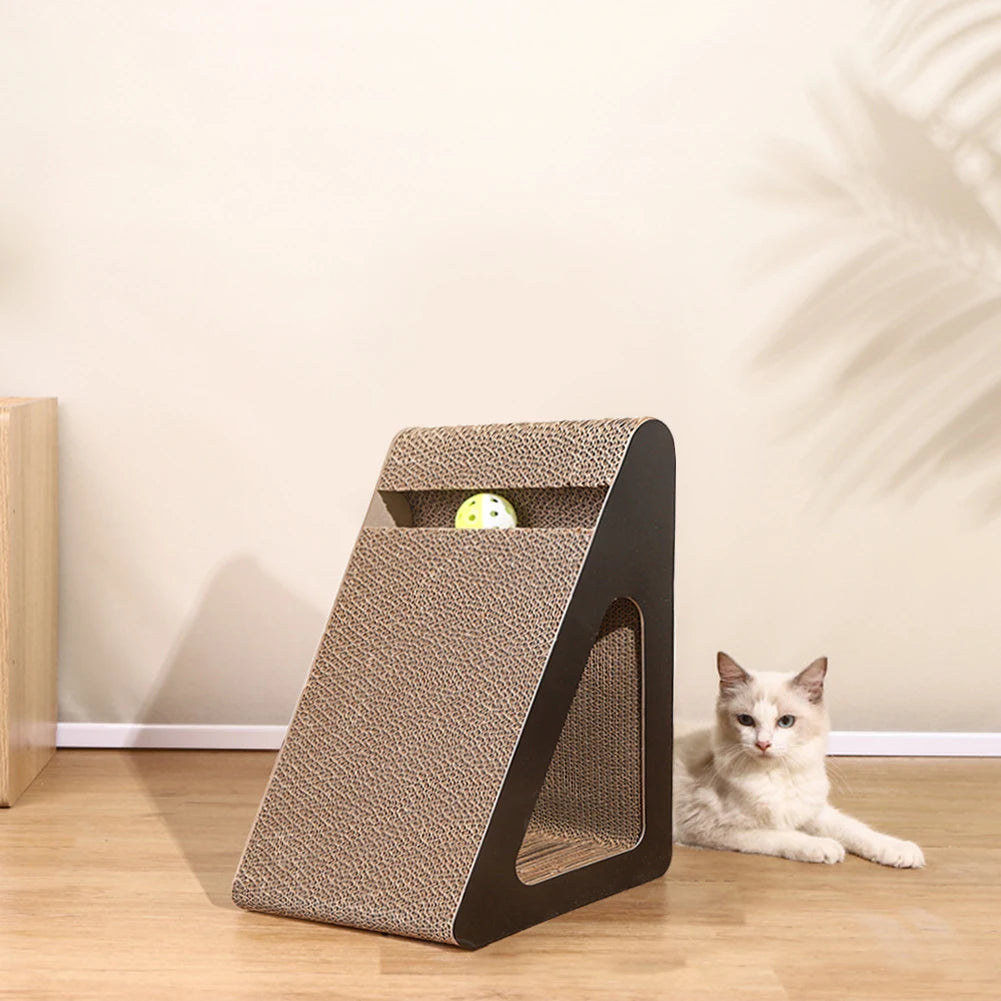 2-in-1 Cat Scratcher Toy with Spinning Balls for Stress Relief