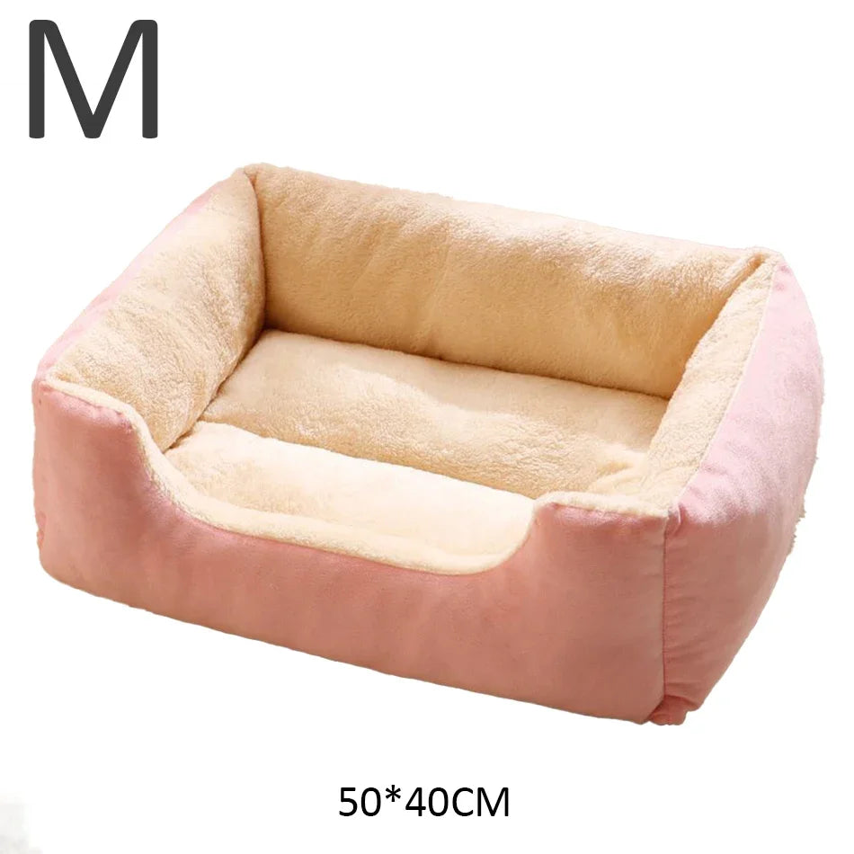 Comfy Plush Puppy Bed – Washable Cushion Basket for Dogs & Cats