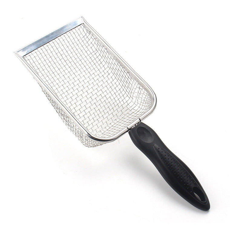 Pet Cat Waste Shovel Long Handle Stainless Steel Metal Shovel Litter Filter Garbage Sand Scoop Pet Cleaning Tool Cat Supplies