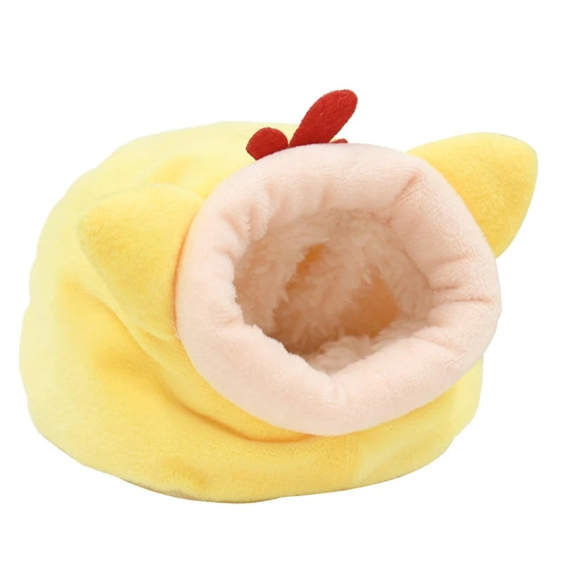 Windproof Plush Hamster Nest – Warm Winter House for Small Pets