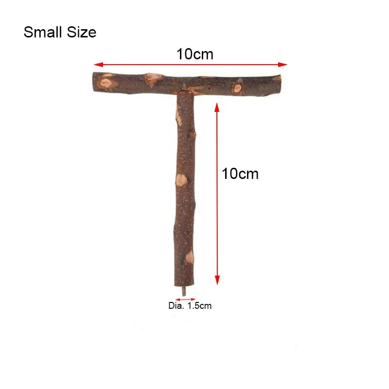 Natural Wood Branch Stand – Chew Toy Perch for Parrots, Hamsters & Birds
