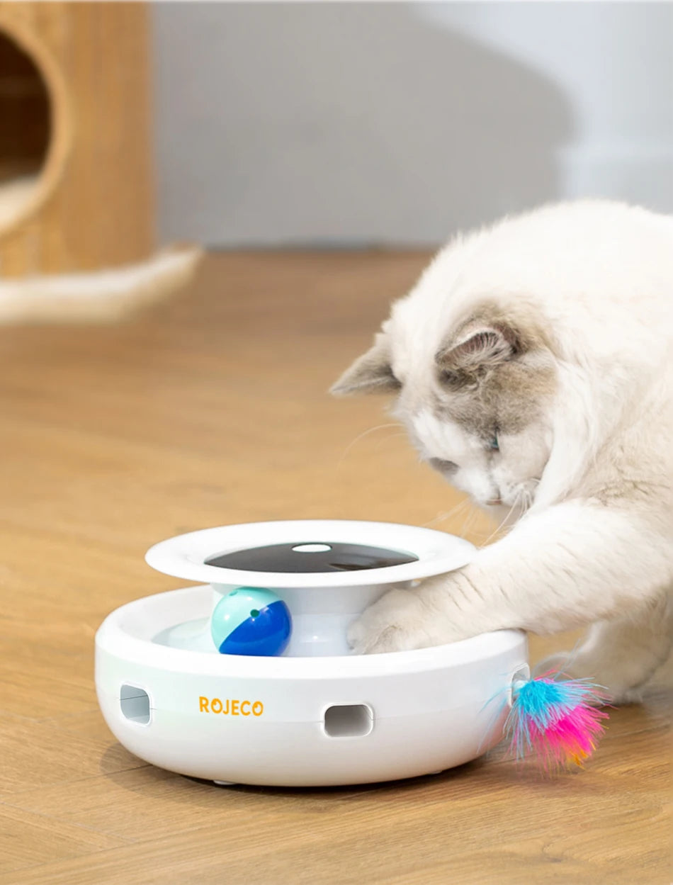 2-in-1 Smart Cat Toy – Automatic Feather & Ball with 5 Modes