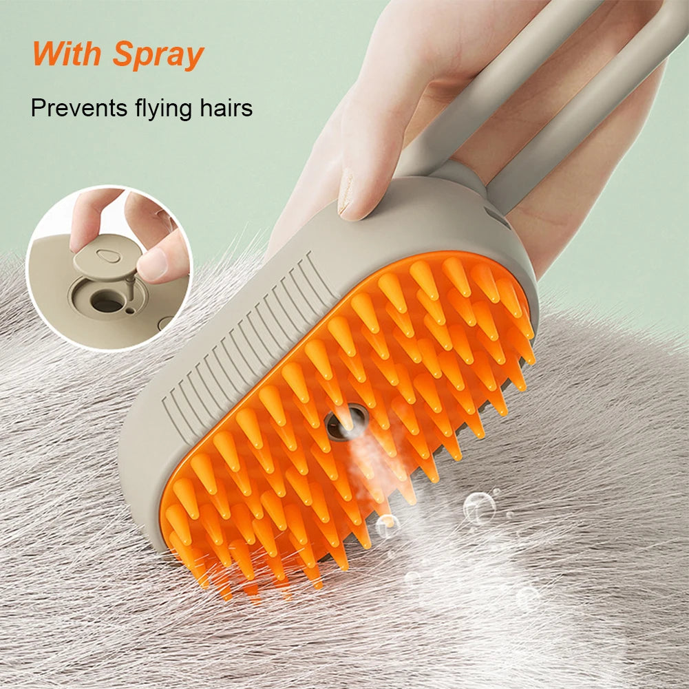 3-in-1 Pet Grooming Brush – Electric Hair Remover with Steam & Massage