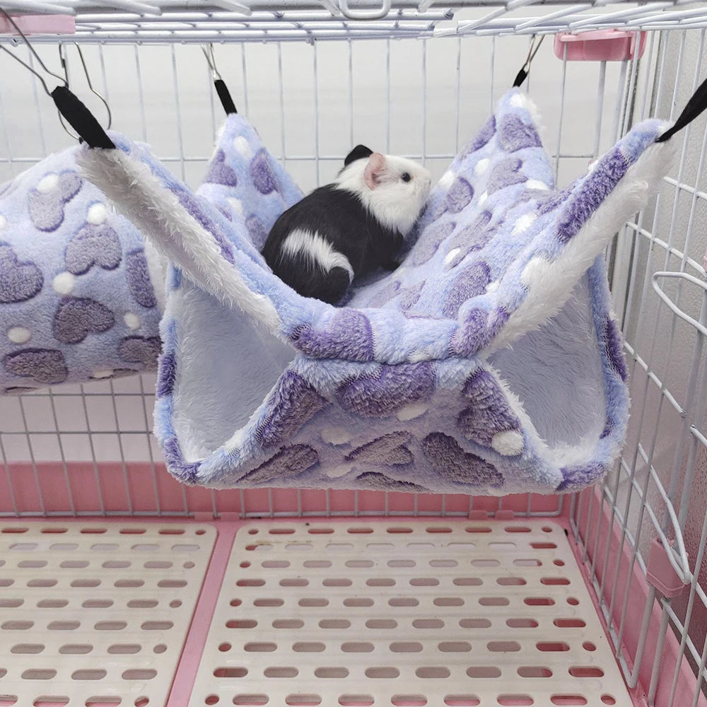 1PC Warm Double-Layer Pet Hammock – Hanging Sleeping Bag for Guinea Pigs & Hamsters