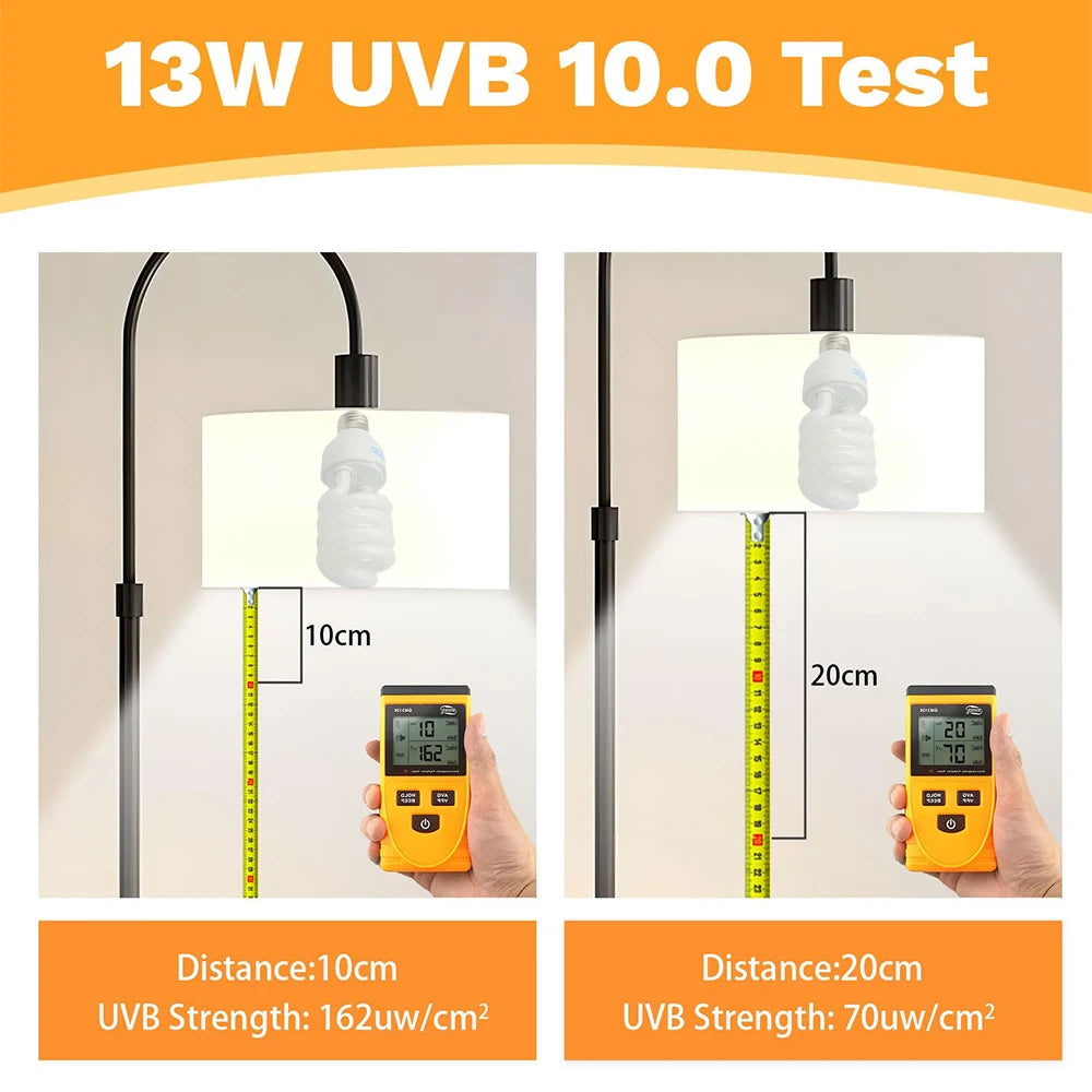 UVB Reptile Lamp Bulbs – 13W/26W Basking Light for Turtles, Lizards & Snakes