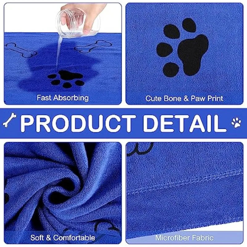 Microfiber Dog Towel – Quick-Drying, Absorbent Pet Bath & Cleaning Cloth